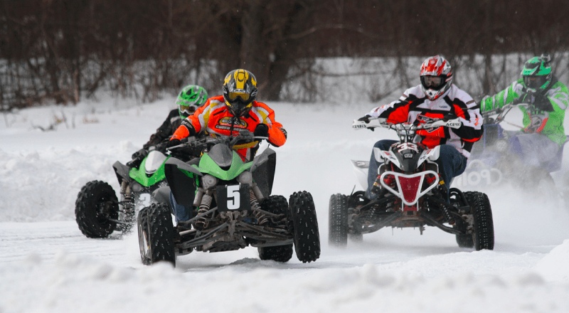 Quad, pédales et neige