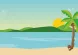 Illustration - plage - été - palmier - soleil