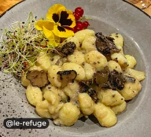 Restaurant Le Refuge à Valmorel, gnocchis aux champignons