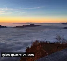 Restaurant Les Quatre Vallées au Mont Revard, belle vue coucher de soleil