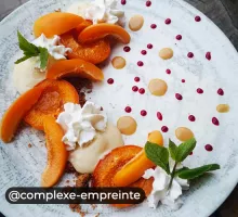 Restaurant Complexe l'Empreinte à Saint-Cyprien, dessert à l'abricot