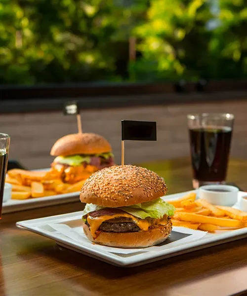 Restaurant Les Chaudrons à Guillaumes, burger frites maison