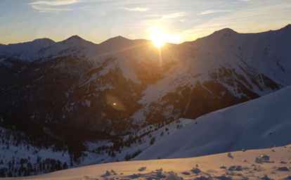 Station Val d'Allos montagne coucher de soleil